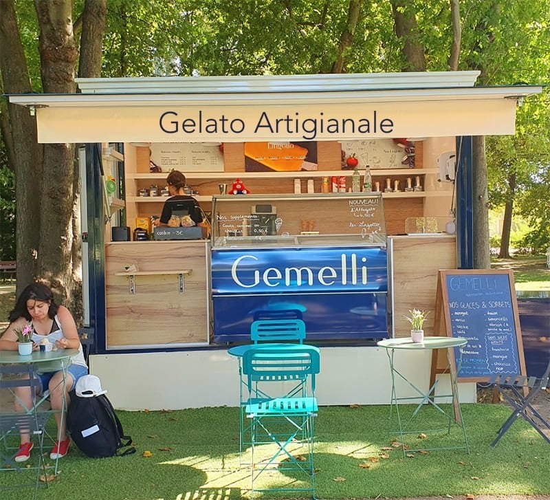 Le kiosque du parc Jouvet, glacier Gemelli à Valence