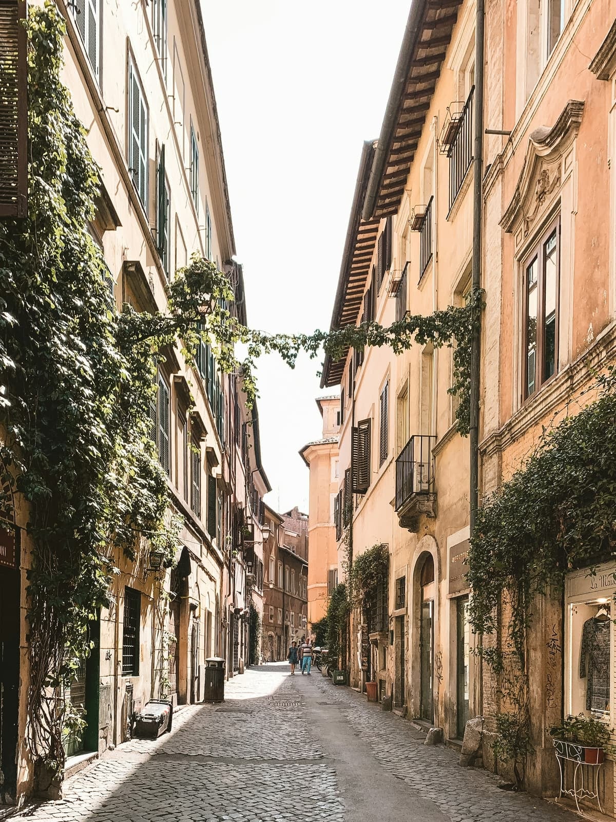Une ruelle de Trastevere, à Rome, couverte de lierre